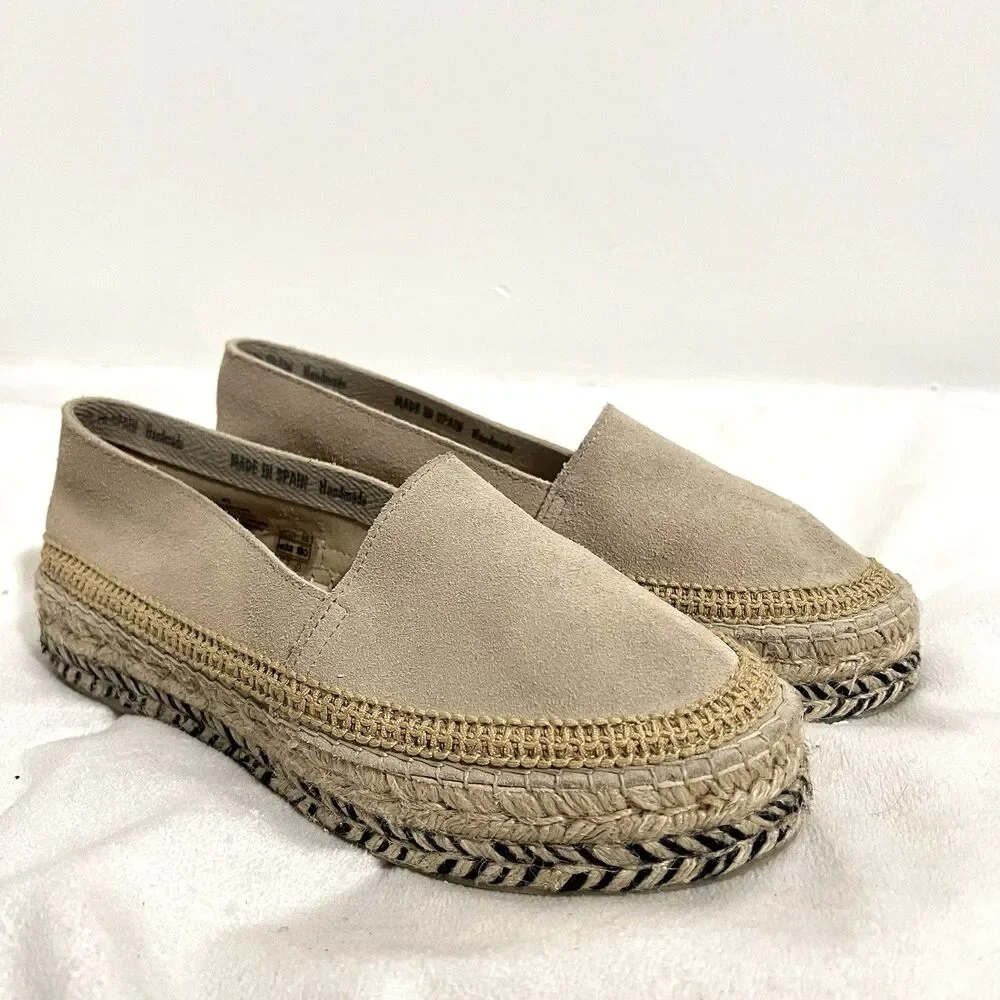 Free People Eden Double Stack Espadrilles Shoes Size 41 / US 10 Beige Bohemian